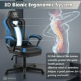 thumbnail image 6 of JOYFLY Ergonomic Gaming Chair Sturdy Office Computer Chair PU Leather, 250lbs Load, Blue&Black, 6 of 7