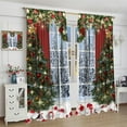 thumbnail image 5 of Christmas Curtains, Winter Xmas Tree White Window Snow Scene Happy New Year Christmas Theme Window Treatment for Living Room Bedroom Kitchen Drapes, 84x84 Inch, 5 of 7