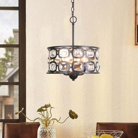 

modo lighting Moody Vintage 13.8inch Black Glass Chandelier Pendant Light