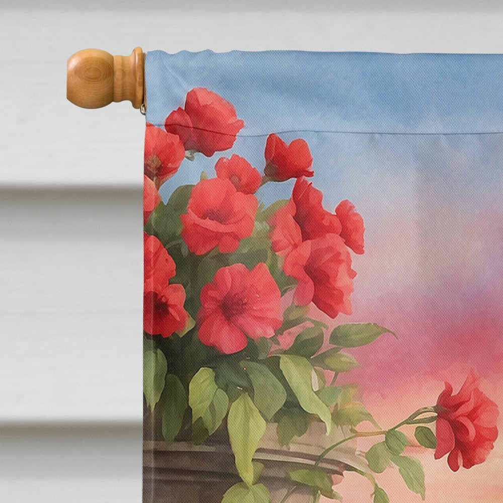 Portuguese Water Dog Two Hearts House Flag 28 in x 40 in