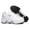 thumbnail image 1 of TAILORIA Patins à Roulettes 2-en-1 à Quatre Roues Unisexes Patins à Roulettes Chaussures de Patinage Détachables Espadrilles pour Enfants avec Roues, 1 of 6
