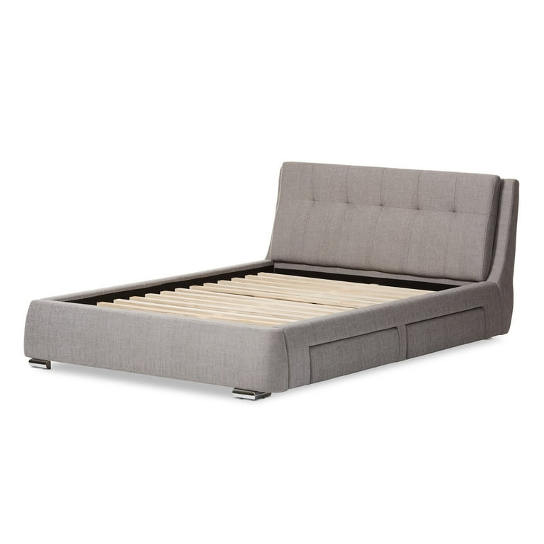 Baxton Studio Camile Modern and Contemporary Grey Fabric Upholstered 4-Drawer King Size Storage Platform Bed Baxton Studio Camile Modern and Contemporary Grey Fabric Upholstered 4-Drawer King Size Storage Platform Bed