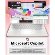 HP 14 Laptop Student Business Computer, Intel N150 Processor, 1-Year Microsoft 365, 16GB RAM, 128GB UFS, 256GB Micro SD Card, Copilot AI, Windows 11 Pro