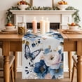 thumbnail image 2 of Table Runner 120 Inches Long for Kitchen Dining, Vintage Blue Floral Dresser Scarf Farmhouse, Dining Table Decorations for Wedding/Parties, Farmhouse Watercolor Flower Butterflies 13 x 120 In, 2 of 8