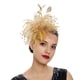 thumbnail image 2 of Tocado de plumas, accesorios para el cabello de novia, sombrero bombín de malla, accesorios para el cabello, horquilla, diadema, 2 of 5