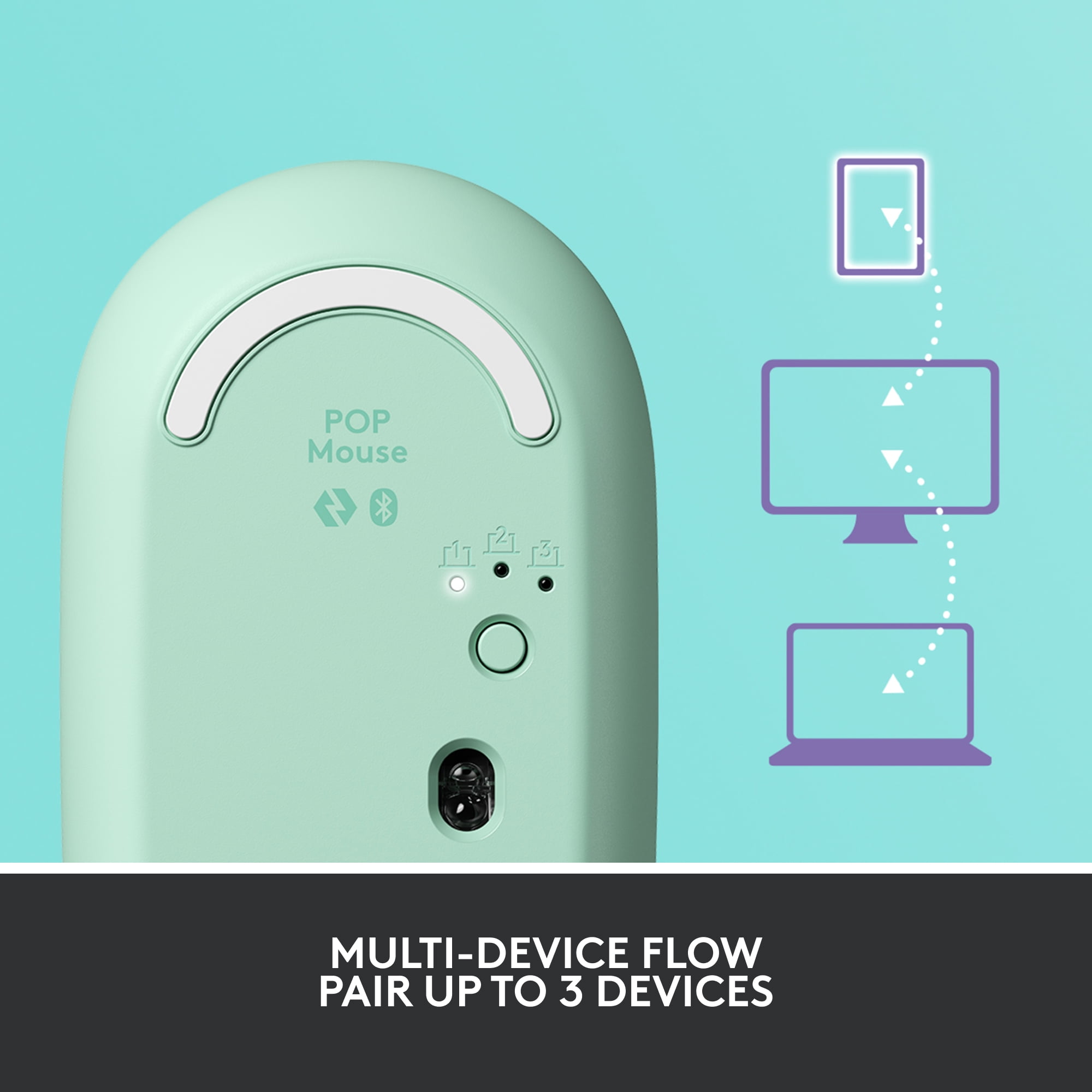 Logitech POP Mouse, Wireless Mouse with Customizable Emojis, SilentTouch Technology, Bluetooth, Daydream