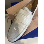 New with Box Stuart Weitzman Manila Pearl White Leather Flat Loafers 10