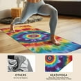 thumbnail image 4 of Colorful Rainbow Tie Dye Spiral Pattern Hot Yoga Mat Towel Non Slip for Hot Yoga - Quick-Drying Yoga Mat Cover with 4 Corner Pockets with Travel Bag - Hot Yoga Towel Non Slip 74"x26", 4 of 6