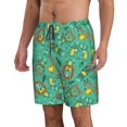 thumbnail image 2 of Cauagu Funny Animals in Jungle Print Men's Swim Trunks,Hawaiian Bathing Suit Swimsuits Beach Shorts with Pockets for Men Quick Dry Swimming Board Shorts-X-Large, 2 of 6