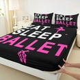 thumbnail image 3 of Feelyou Eat Sleep Ballet Queen Sheet Sets for Girls, Princess Pink Ballet Shoes Flat Sheet, Cartoon Sports Style Queen Fitted Sheet, Microfiber Bedroom Decor, 4pcs, 3 of 7