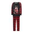 thumbnail image 3 of Meihuid Matching Family Pajamas Sets Christmas PJ's with Letter and Plaid Printed Long Sleeve Tee and Bottom Loungewear, 3 of 9