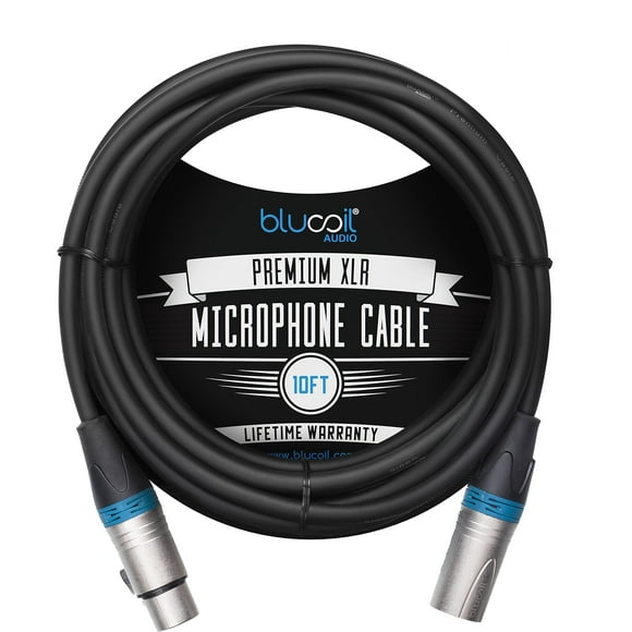 Blucoil Audio 20-FT Balanced XLR Cable with 24 AWG Copper Wire and PVC Jacket - 3-Pin Male to Female Microphone Cord for Audio Interfaces, Mixers, Preamps, and Recorders