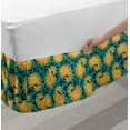 thumbnail image 2 of Jacobean Bed Skirt, Paisley Inspired Motifs on Botanical Floral Branch Ornaments, Elastic Bedskirt Dust Ruffle Wrap Around for Bedding Decor, 4 Sizes, Dark Seafoam Marigold, by Ambesonne, 2 of 2