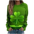 thumbnail image 1 of Staron Soldes de Liquidation T-Shirts de la Saint-Patrick pour Femmes Manches Longues Irlandaises Col Rond Coupe Ample T-shirt Décontracté, 1 of 5