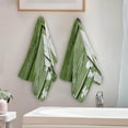 thumbnail image 4 of SKYSONIC 2 Pack St Patrick's Day Clover Hand Towels, 28.3"x 14.4" Ultra Soft and Absorbent Vintage Green Wooden Decorative Fingertip Towels for Home, Bathroom, Kitchen, 4 of 5