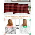 thumbnail image 4 of Hokiten King Size Pillow Cases Set of 2, Pillow Covers for Bed, Red Black Buffalo Check Satin Pillowcases with Zipper for Hair/Skin, Rustic Modern Art Green Plaid 20x36 Inches, 4 of 6