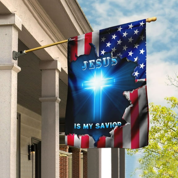 FLAGWIX American House Flag (29.5" x 39.5")-Jesus American Flag - Polyester Indoor Outdoor Flags