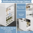 thumbnail image 4 of Euroco 21.8-Inch Wall-Mounted Floating Bathroom Vanity with Ceramic Sink, Soft-Close Drawer, Adjustable Shelf & Toilet Paper Holder, 4 of 9