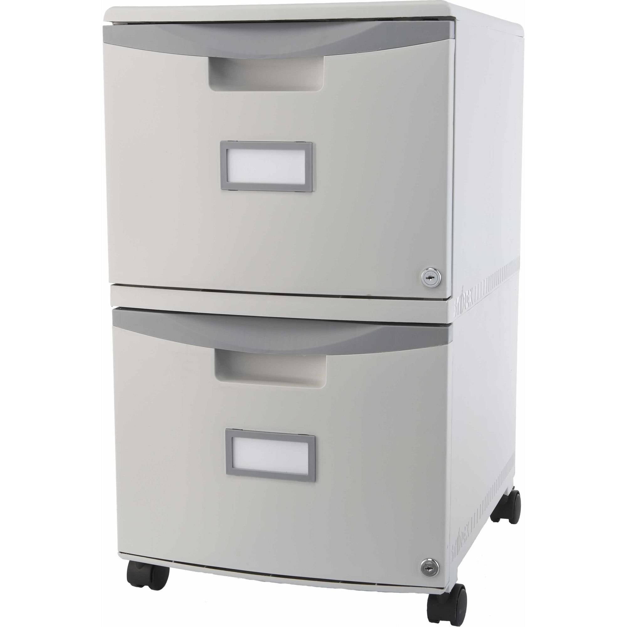 Storex 2 Drawer Mobile File Cabinet With Lock And Casters Legal Letter Walmart Com Walmart Com