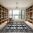 thumbnail image 2 of ODIKA 9'x12' Washable Area Rug Non-Shedding, Easy Care Under Door Mirrored Symmetry Stacked Stripe Welcome Layering for Master Suite, California King, Under Bed, 2 of 7