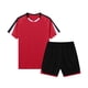 thumbnail image 1 of Odeerbi Conjunto de Entrenamiento de Fútbol Seco Rápido Para Chicos Y Niñas Malla Color Bloque Pantalones Cortos de Camiseta Conjuntos Atléticos Respirables Para 5-15 Años, 1 of 8