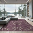 thumbnail image 2 of ODIKA 8'x10' Washable Area Rug Plum Radial Purple Symmetrical Scrollwork Border Fuzzy Abstract for Living Room, Under Sectional, Family , Durable, Non-Slip, 2 of 7