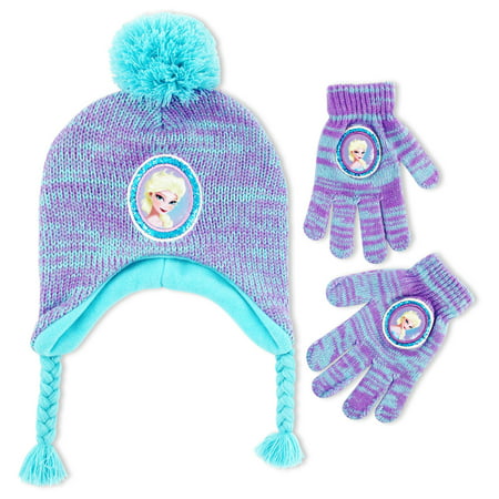 Disney Frozen Elsa Hat and Gloves Cold Weather Set, Little Girls, Age