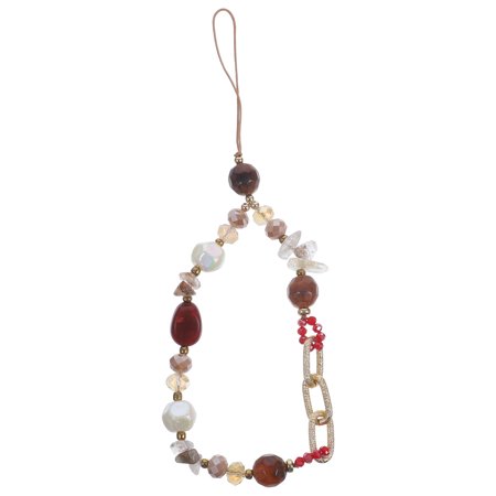 

NUOLUX Phone Chain Stone Crystal Beaded Phone Strap Beaded Phone Charm Mobile Phone Lanyard Wrist Strap