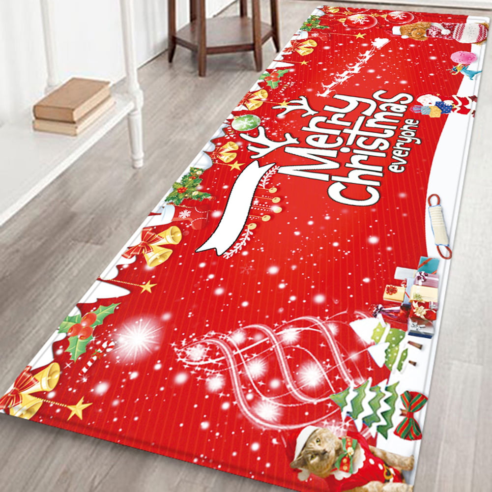Christmas Decorations Door Mat Bathroom Area Rug Floor Mats Anti-slip Carpets 