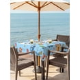 thumbnail image 3 of Outdoor Tablecloth with Umbrella Hole for Patio/Picnic/Party/Camping, Blue Children's Day Waterproof Table Cloth Square Cover Washable, Car Tree Stars Cartoon Modern Art (54"x 54"), 3 of 8