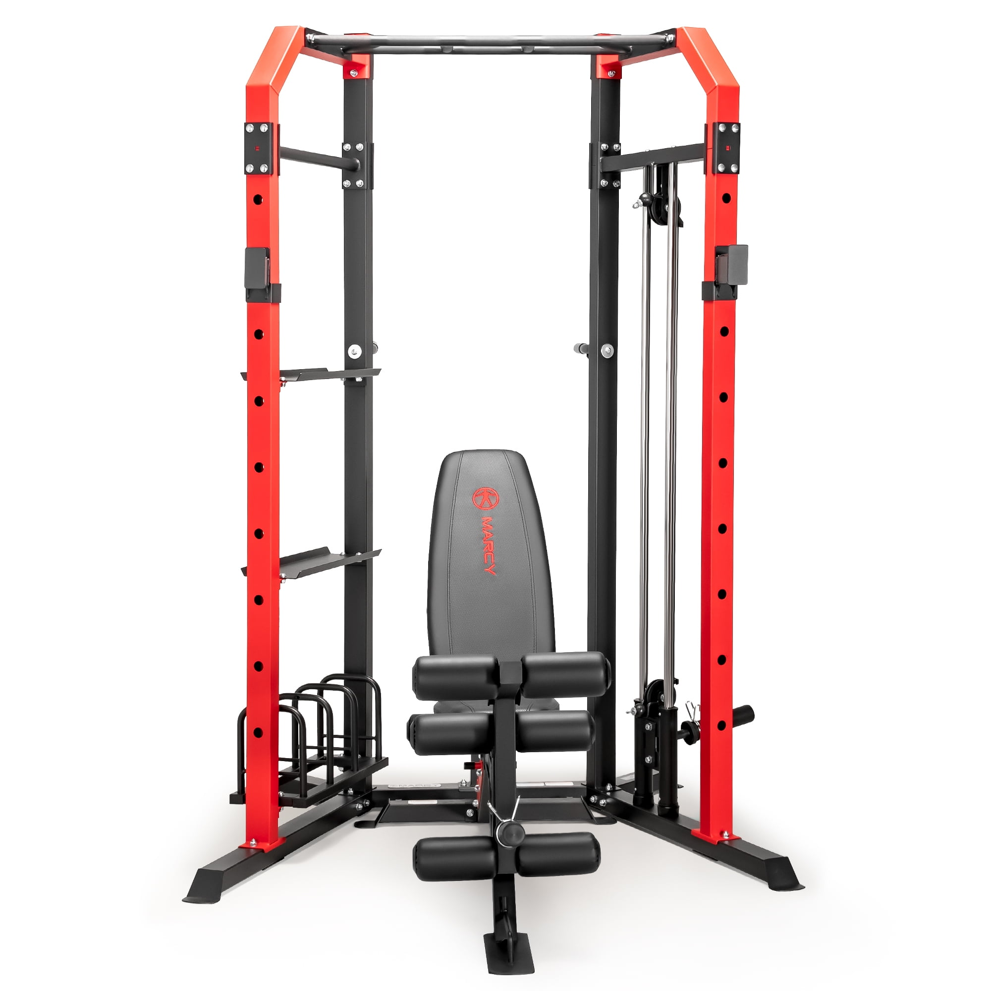 Marcy Cage System with Weight Bench, Home Gym Total Body Workout Machine (SM-7393)