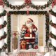 thumbnail image 4 of Cubierta navideña para puerta de 35 x 71 pulgadas | Decoración navideña con estampado de Papá Noel | Tejido de poliéster duradero | Fácil de instalar | Decoración festiva para puertas, paredes y, 4 of 6