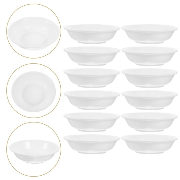 HAMPPLIES Sauce Dipping Bowls Appetizer Plate Reusable 12Pcs White PP