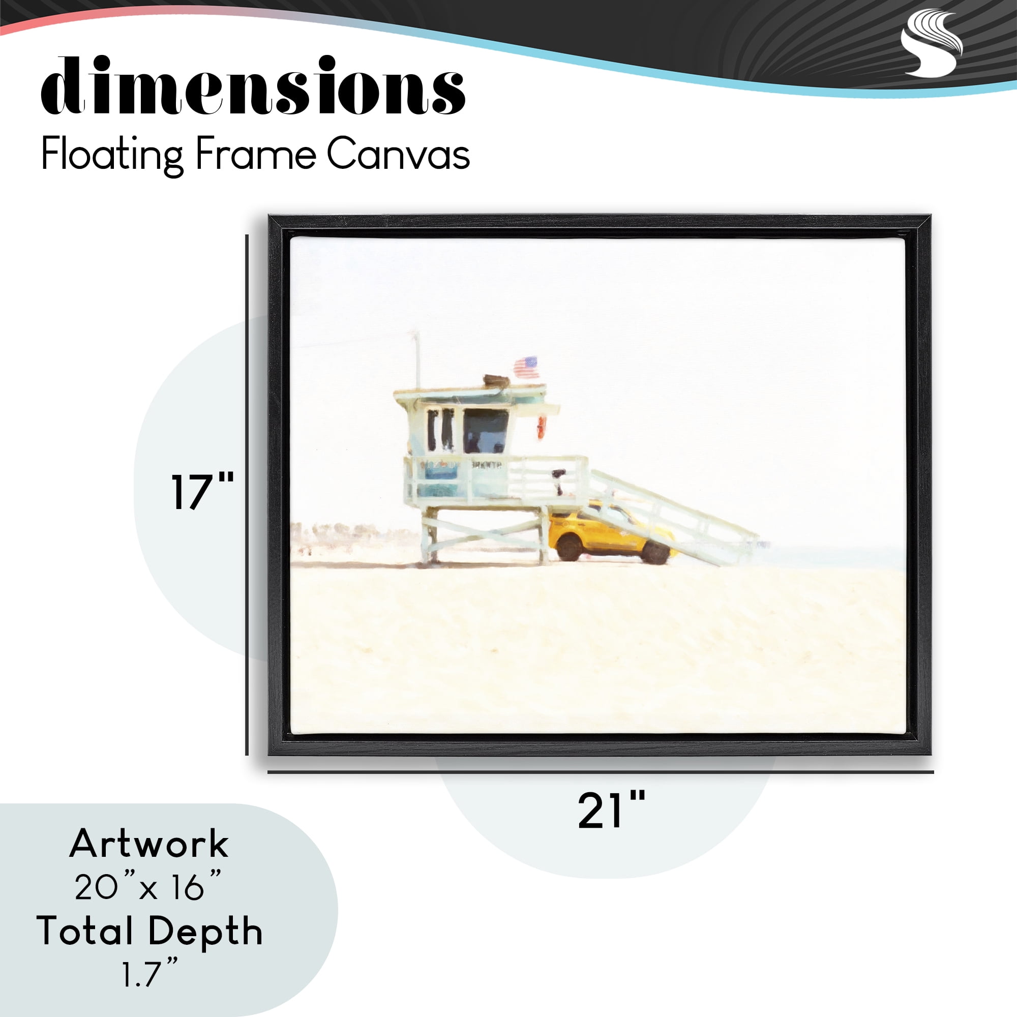 Stupell Industries Soft Light Lifeguard Station Black Framed Floater Canvas Wall Art, design by Kim Curinga