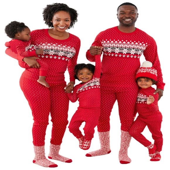 Holiday Christmas Pajamas Family Matching Pjs Set Jammies for Couples Kids Baby