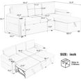 thumbnail image 2 of Ball & Cast 83.5" L-Shaped Convertible Sofa Bed,Chenille Fabric Sectional Couch with Reversible Storage Chaise Lounge and 2 Cup Holders and 2 USB Ports,Comfy Sofabed for Living Room, 2 of 7