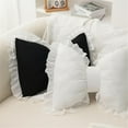 thumbnail image 3 of Bow Pillow for Couch, Bow Pillow Throw Pillow, Ruffle Lace Bow Pillows Decorative, Cute Bow Shaped Pillows for Sofa Couch Bed Living Room Bedroom (Black/1 Pcs) 15.74x12.59", 3 of 8