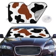 thumbnail image 2 of Balery Brown Black Cow Print Car Windshield Sun Shade,Windshield Sunshade for Car Pickup Truck SUV Accessories-Medium, 2 of 7