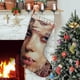 thumbnail image 1 of Billie Eilish Tema: Calcetines de Navidad, fino lino blanco para colgar en escaleras y chimenea, decoración navideña para el hogar, regalo de Navidad. 45cm × 32cm, 1 of 5