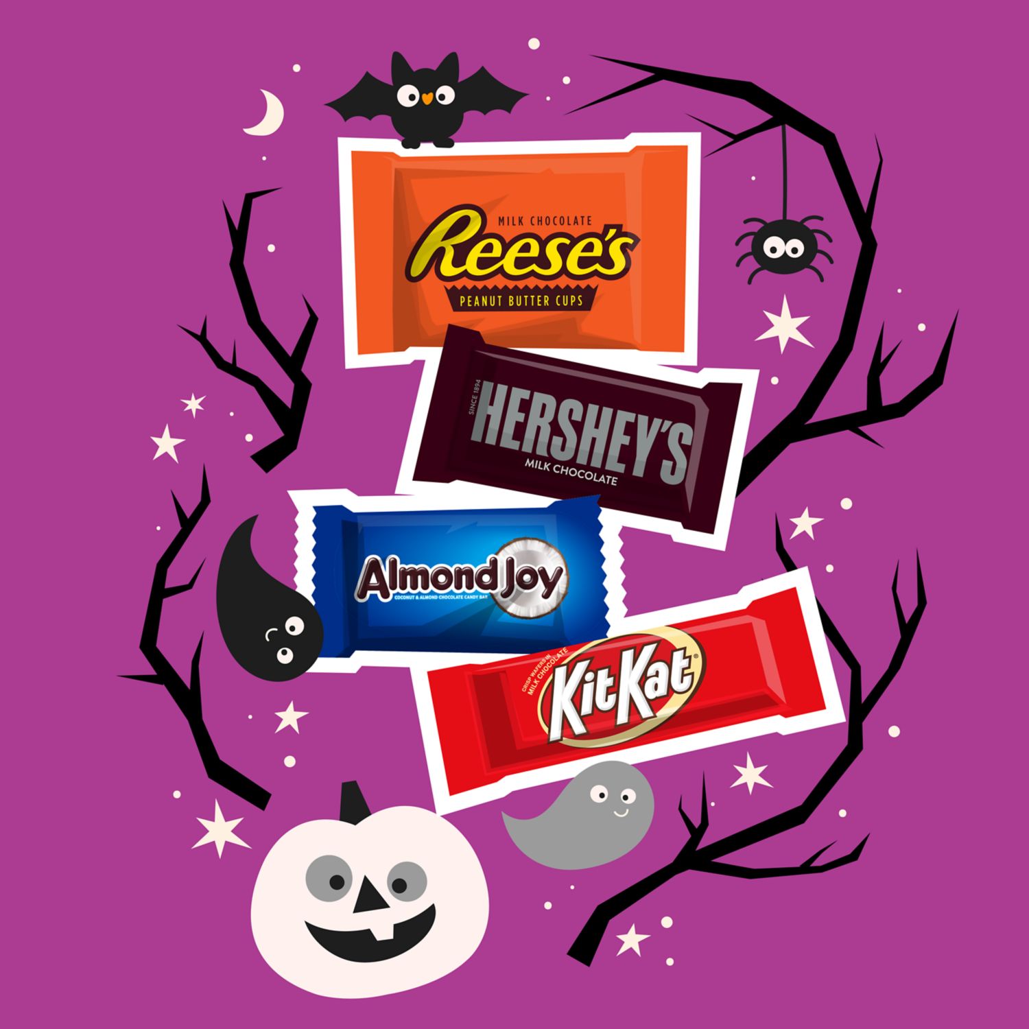Hershey, All Time Greats Chocolate Assortment Snack Size Candy, Halloween, 31.3 oz, Bulk Bag (60 Pieces) - image 3 of 11