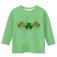 thumbnail image 3 of Xdegoge Girls St. Patrick's Day 3/4 Sleeve Shirts Kids Clover Tops Crew Neck T Shirt Toddler Holiday Party Cute Tops, 3 of 4