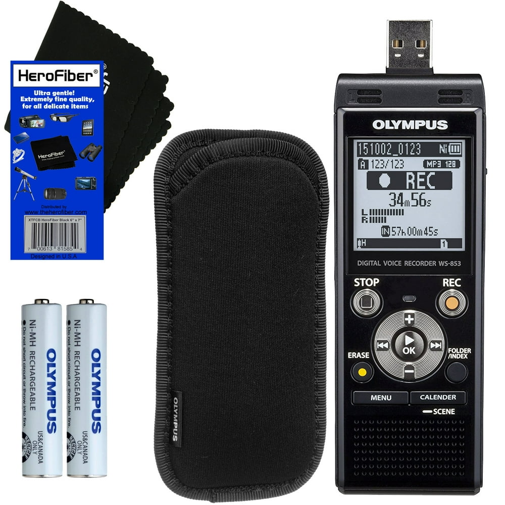 Olympus WS853 Digital Voice Recorder (Black) with Builtin 8GB