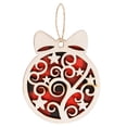 thumbnail image 2 of kiskick Various Cute Christmas Tree Pendant: Elk, Star, House Hollow Out Hanging Ornament - Round Wooden Pendant Christmas Drop Ornament - Holiday Supplies, 2 of 8