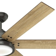 Hunter - Warrant Indoor Ceiling Fan With Light, Wall Control, 60-inch, Noble Bronze, Casual-style, 6-speed, Energy Star, 59461, for living rooms, bedrooms, home offices, kitchens