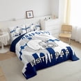 thumbnail image 3 of Castle Fairy Football Queen Comforter Set for Teens Boys,Grey Blue Bedding Comforter Set, 3 of 8