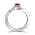 thumbnail image 4 of 2.50 Carat Unique Round Cut Red Ruby & Aquamarine Gemstone Bridal Ring for Ladies 18K White Gold Size 6.5 by Diamond-Capitals, 4 of 8