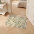thumbnail image 2 of ODIKA 2'x3' Ultra-Soft Accent Mat, Honeycomb Motif Farmhouse Botanical Border Distressed Vintage Flowing Dynamic None Washable, Bare feet friendly, Easy Care Indoor rug for Bedside, Footrest, 2 of 7