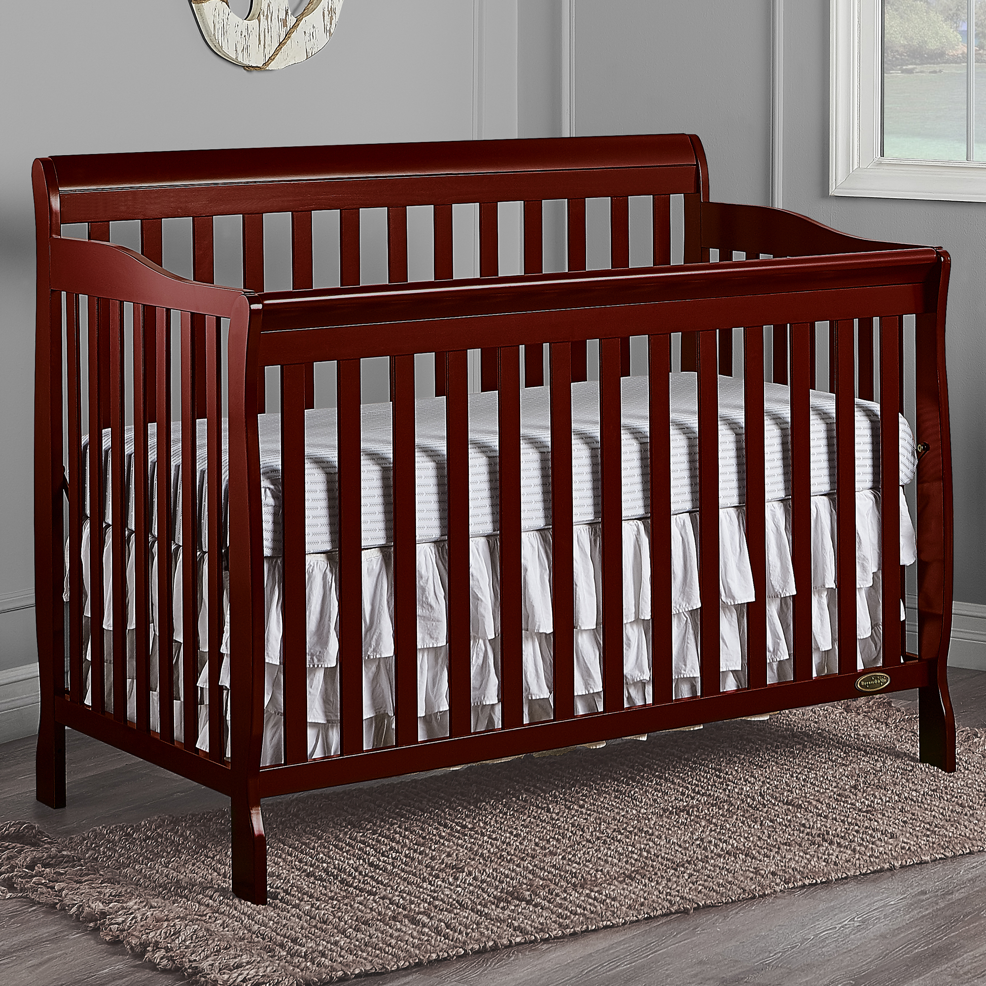 Dream On Me Ashton 5-in-1 Convertible Crib, Cherry, Greenguard Gold and JPMA Certified - image 5 of 15