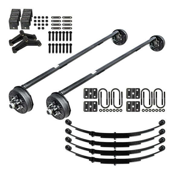 3.5k TK Heavy Duty Tandem Axle Kit with Suspension- 7000 lb Capacity (Drop Axle Series), 73/00 (Loose Spring Seats) / 5x4.5 Bolt Pattern