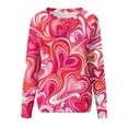 thumbnail image 6 of Dwralegc Women's Casual Tshirts Tee Tunic Long Sleeve Crew Neck Cute Tops Valentine Fashion T Shirts Heart Print Oversized Tshirts Hot Pink L, 6 of 7
